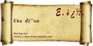 Eke Éva névjegykártya